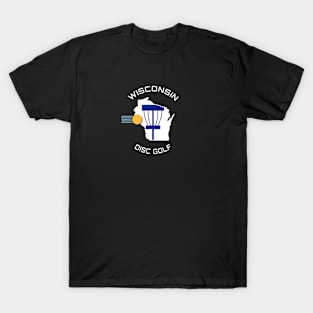 Wisconsin Disc Golf - State Shape Dark T-Shirt